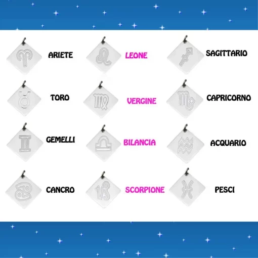 ciondoli con segno zodiacale