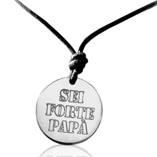 Ciondolo in argento 925 Sei forte papà