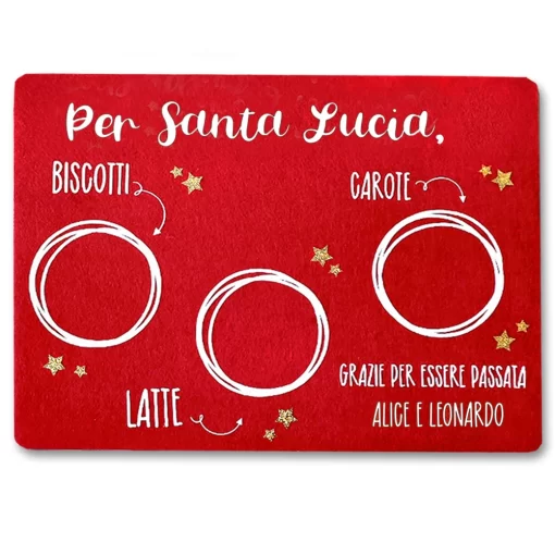 Tovaglietta per Santa Lucia in Feltro Personalizzata