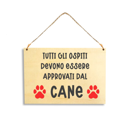 Targa in legno Approvato dal Cane