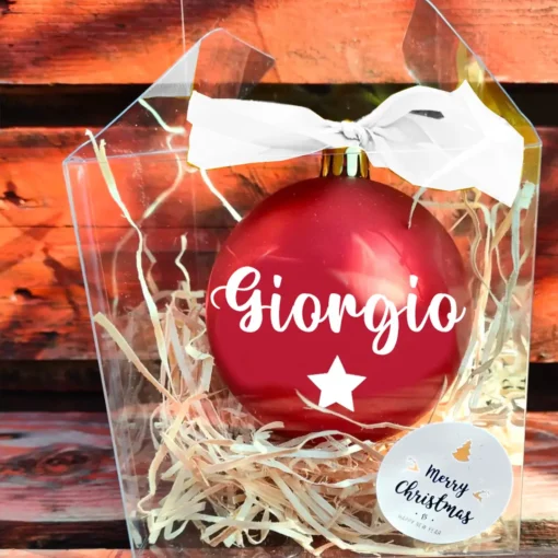 Pallina di Natale personalizzata con nome e stellina