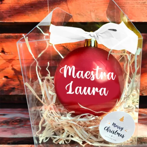 Pallina di Natale personalizzata con nome della Maestra