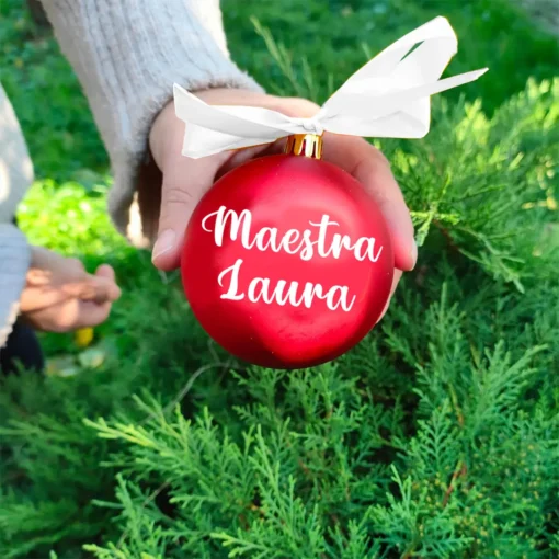 Pallina di Natale personalizzata con nome della Maestra