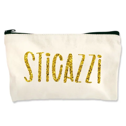 Pochette Multiuso con Scritta Oro Sticazzi