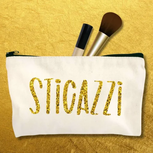 Pochette Multiuso con Scritta Oro Sticazzi